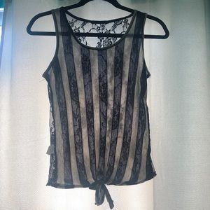 Blue and White Striped Tank